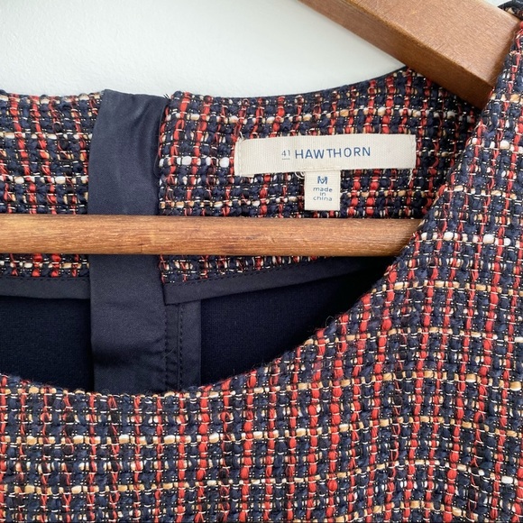 Stitch Fix 41 Hawthorn Karius tweed navy blue Ponte knit top size medium - Picture 6 of 8